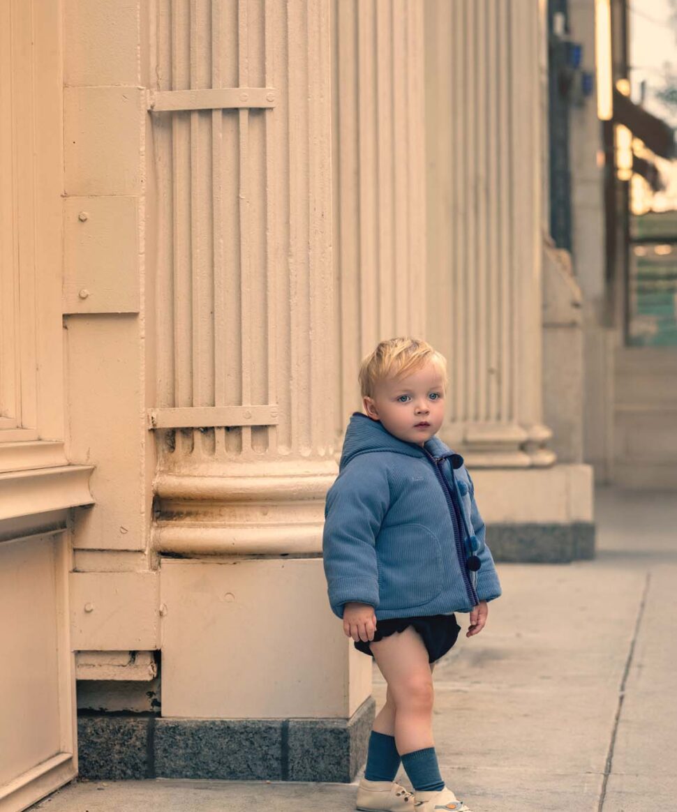 Poised Blue Navy Corduroy Down